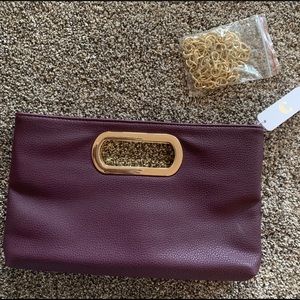 Charming Charlie Dark Purple/Gold Clutch Purse